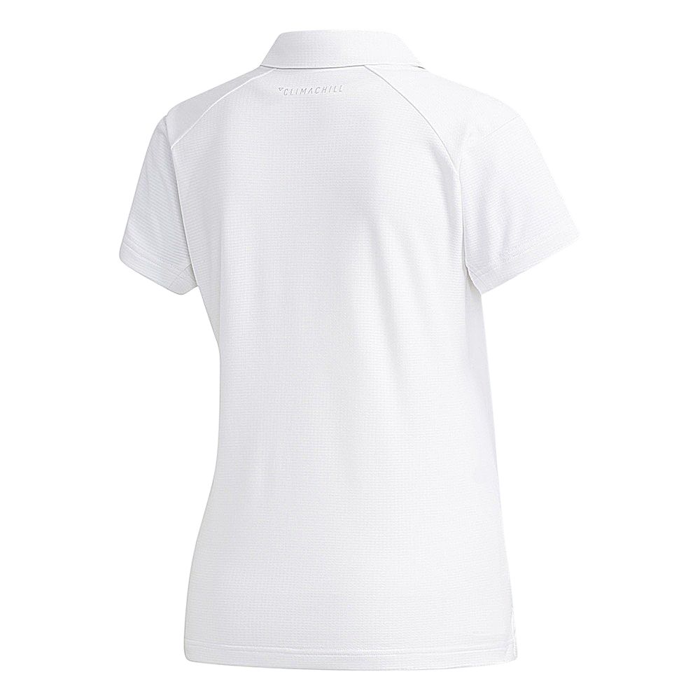 Adidas Solid Color Quick-Dry Sports Polo Shirt Women Tops White DV2254