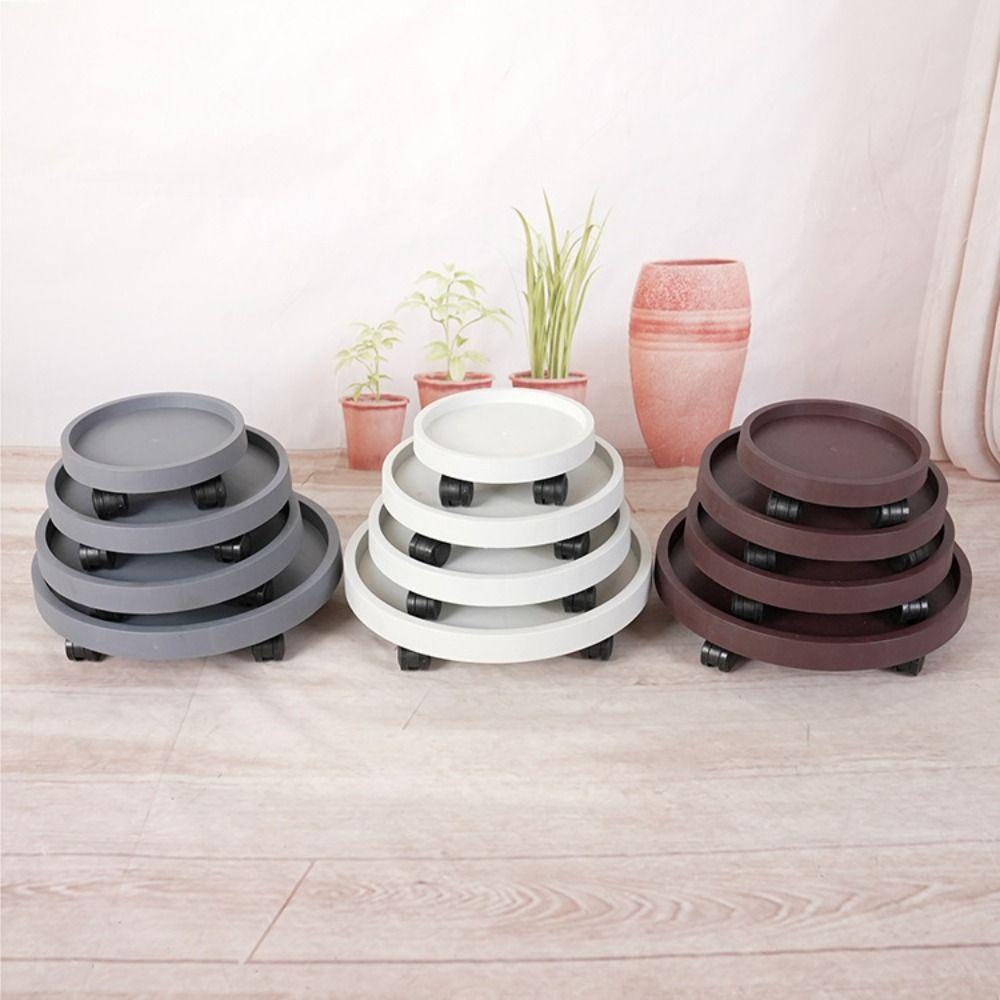With Water Tray Flower Plant Pot Tray Movable Flower Pot Tray Plant Stand Base Gardening Supplies