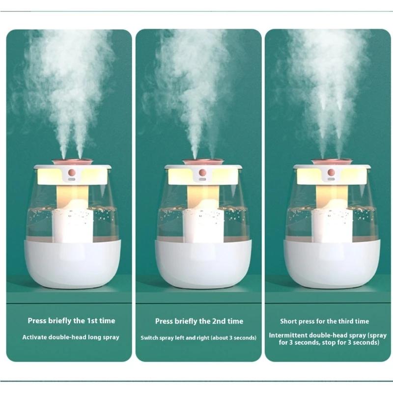 USB Humidifier for Bedroom 1.3L Cool Misting Humidifier with Night Light Humidifier Digital Display for Home Plant Room X7XA