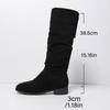 Suede Tall Boots Women's Winter Large Size British Wind Sleeve Skinny Pile Boots