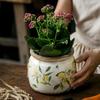Flower Pot Lemon Overglazed Color Ceramic Modern Minimalist Gardening Green Plant Desktop Wall Hanging Decoration Drainage Hole