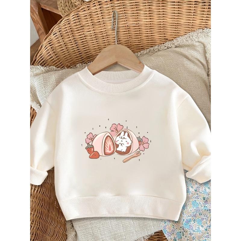 Kids Sweatshirt Cute Printed Pattern Simple Spring Thin Round Neck Hoodie 110