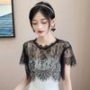 White Black Lace Shawl Lace Blouse Shoulders Scarf Fashion Fake Collar Cape  Spring Autumn