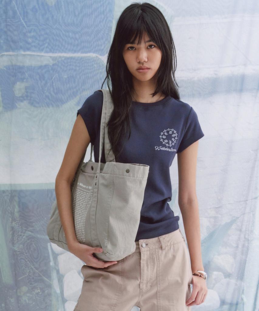 Wellbeing Express Washed Cotton Tote Bag Warm Gray