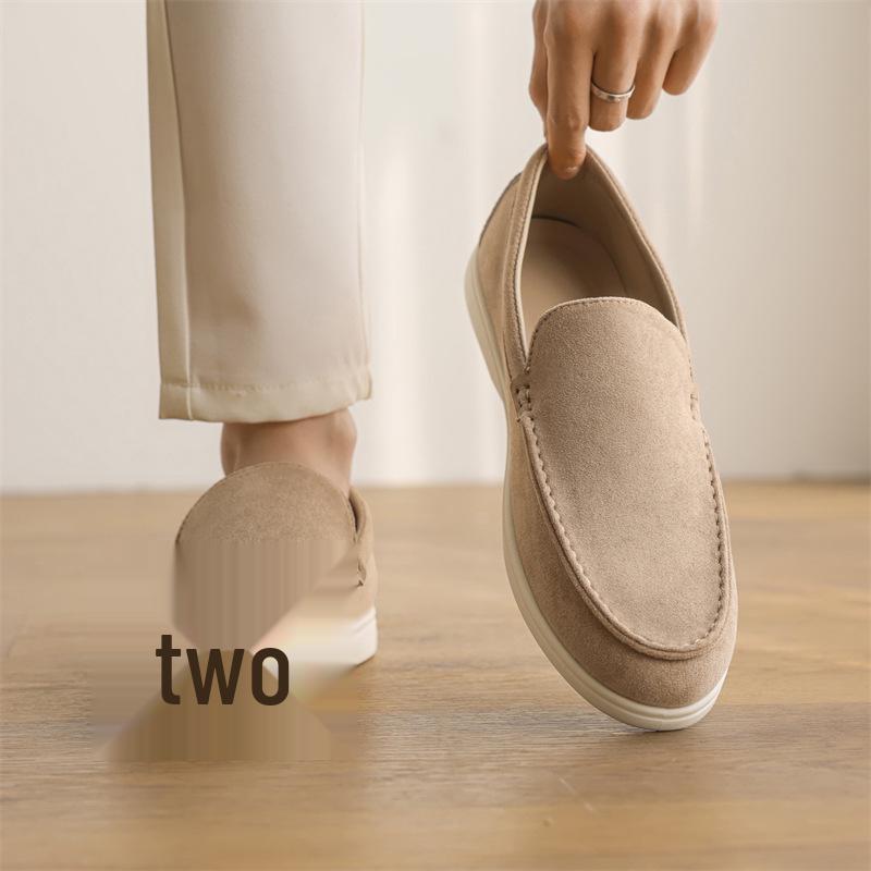 Мужские мокасины слипоны 2025: Новая нишевая повседневная обувь 41 бежевый