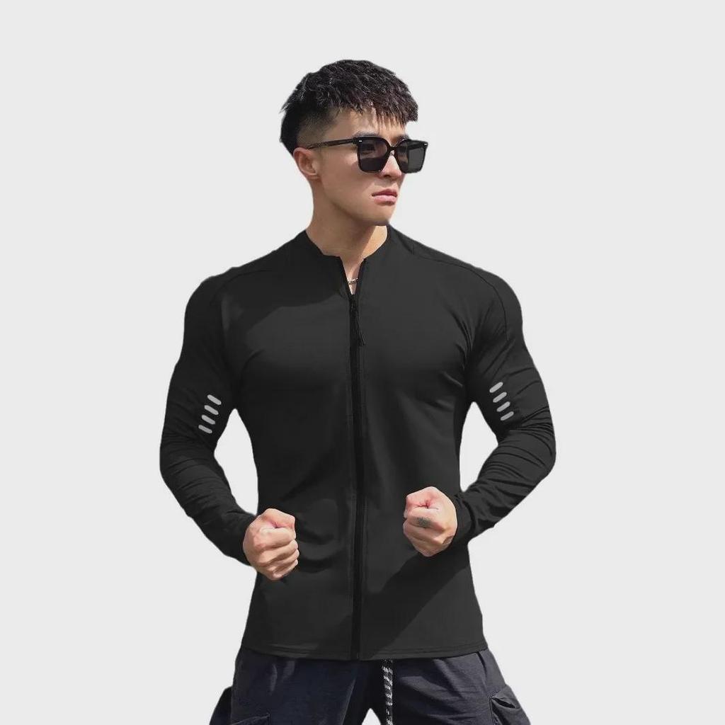 Men's Basketball Training Zipper T-Shirt - Loose Fit, Short Sleeve