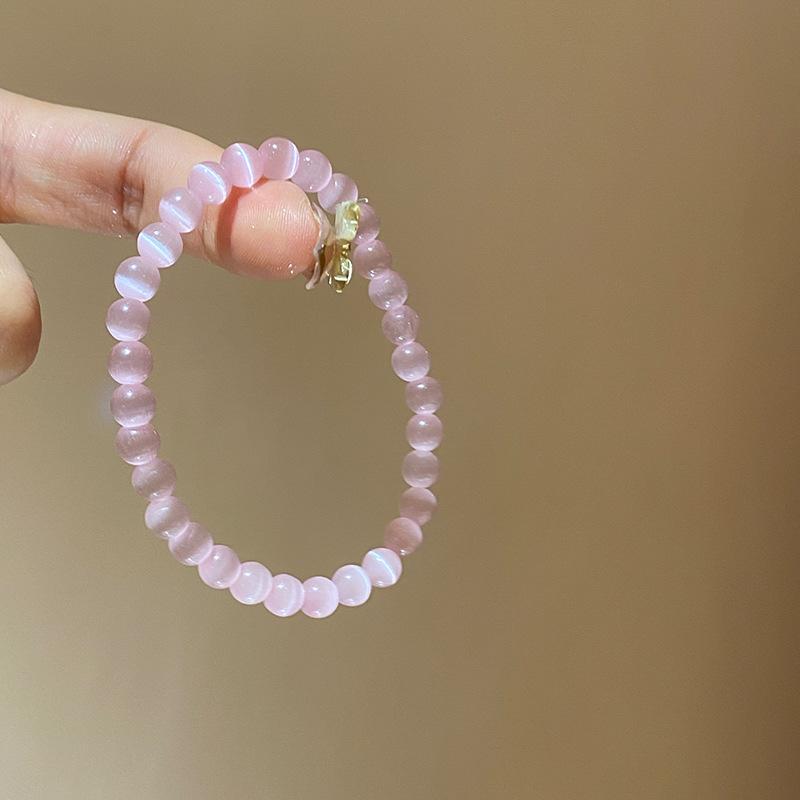 Natural stone crystal geometric beaded bracelet retro high-end bracelet women's niche light luxury versatile jewelry