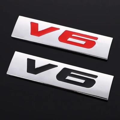 Autocollant de voiture avec logo V6 V8, Badge d'emblème arrière