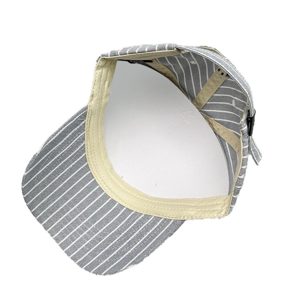 Cappellino da baseball a righe fresche primavera-estate con lettere ricamate, cappellino parasole semplice da viaggio per uomo e donna