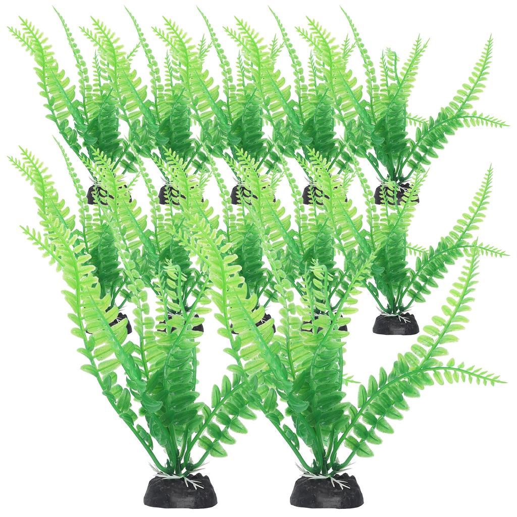 12 Pcs Plant Aquarium Landscaping Wear Resistant Freshwater Vivid Decor Decorative Faux Plants Plastic Desktop Fish Tank