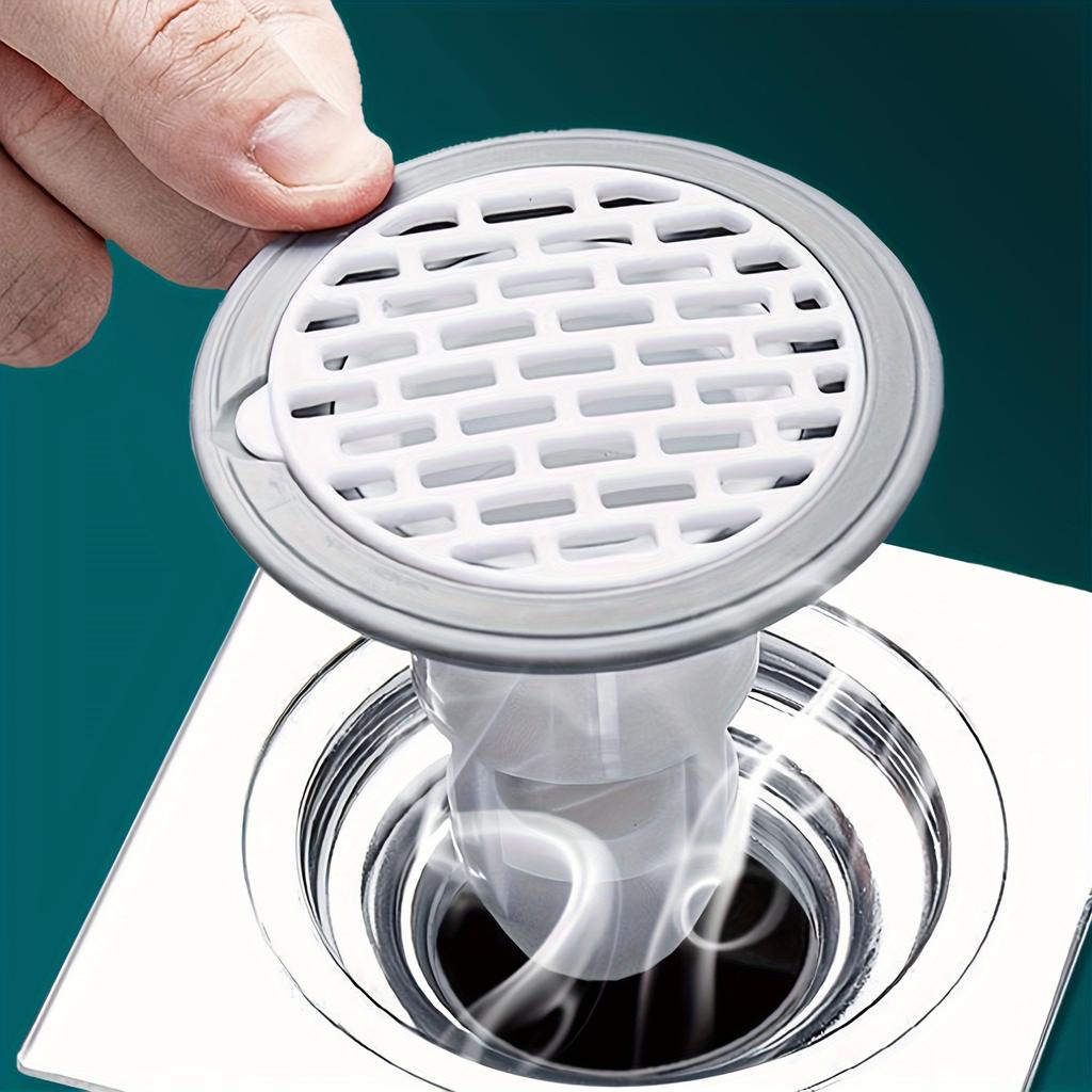 1pc White ABS Toilet Drain Cover, Anti-Odor Silicone Bathroom Floor Drain, and Smell Blocker, Drain Cover, Sewer, Odor Eliminator