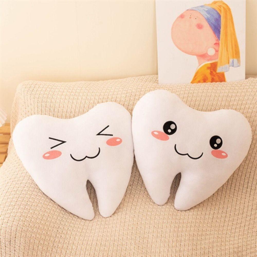 

Sofa Cushion Tooth Plush Toys Simulation Teeth Pillow Creative Teeth Stuffed Doll Boys Girls 20cm-Eyes open