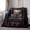 1pc It "Clown" Flannel Throw Blanket - HD Printed Lightweight Soft Warm All-Season Blanket for Sofa, Bed, Travel, Camping 017