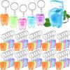 Landical 50 Mini Tooth Shaped Dental Floss Keychains Portable for Travel Donations Dental Cleaning Oral Care 15 M 16.4 Yards