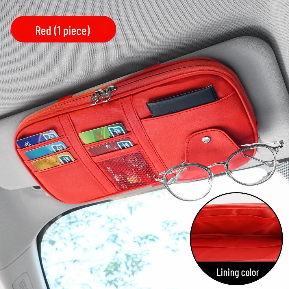 Car Sun Visor Storage Bag: Document & Card Holder, Multi-functional Interior Organizer