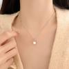 Ring Pearl Necklace for Women's Light Luxury French Retro Geometric Collarbone Chain for Spring