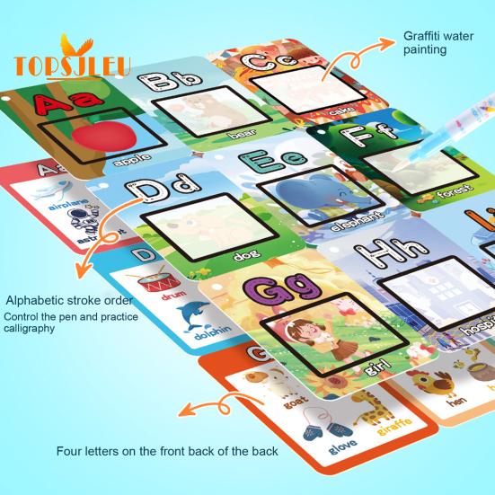 1 Set Alphabet Water Coloring Cards Educational Learning Toy Develop Hand Strength And Visual Perception Skills Paint Toys for Kids
