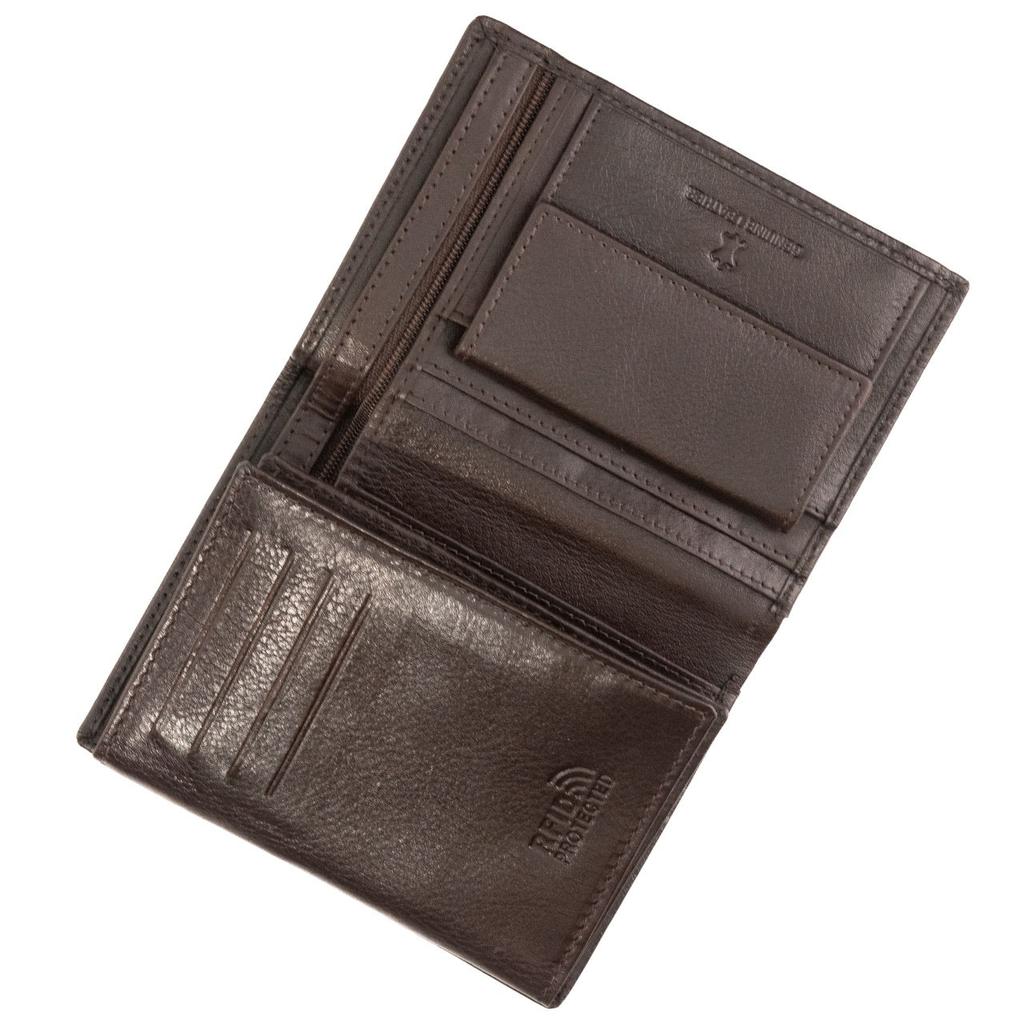 Wings Men' Brown Cowhide Leather Wallet