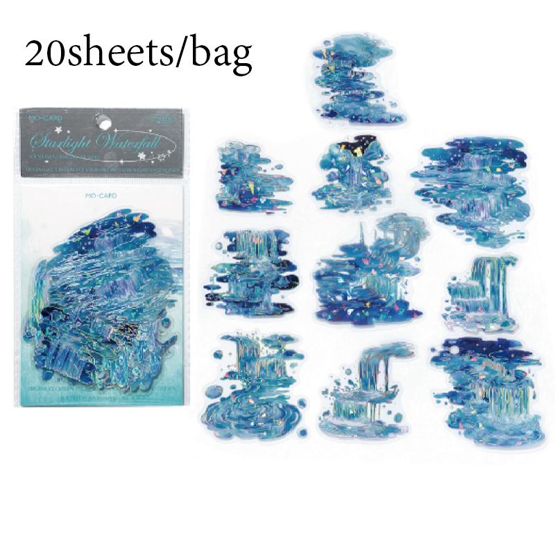 Sticker Pack 20sheets/bag Ice Crystal PET Three-Dimensional Laser Silver Stickers Scrapbook DIY Handbook Mobile Phone Case