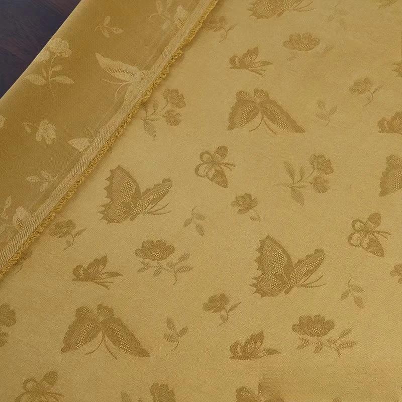 50x148cm Bawełniano-lniana tkanina żakardowa w motyle do szycia DIY sukienki, koszuli, spódnicy, spodni, odzieży, vintage letnia tkanina