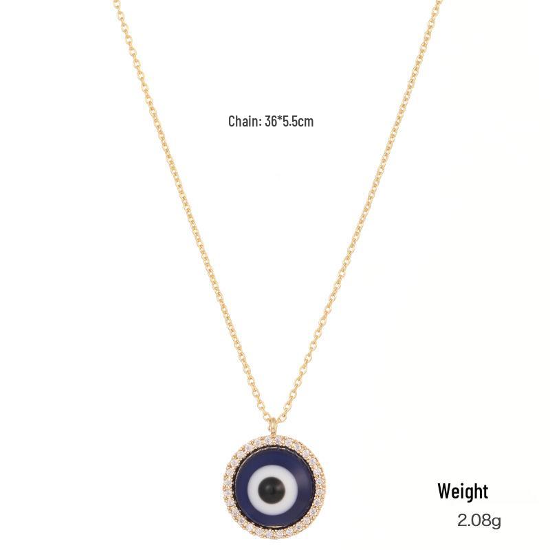 Kenjie Mysticism Evil Eye Pendant Necklace with Tarot Charms for Women - European & American Clavicle Chain