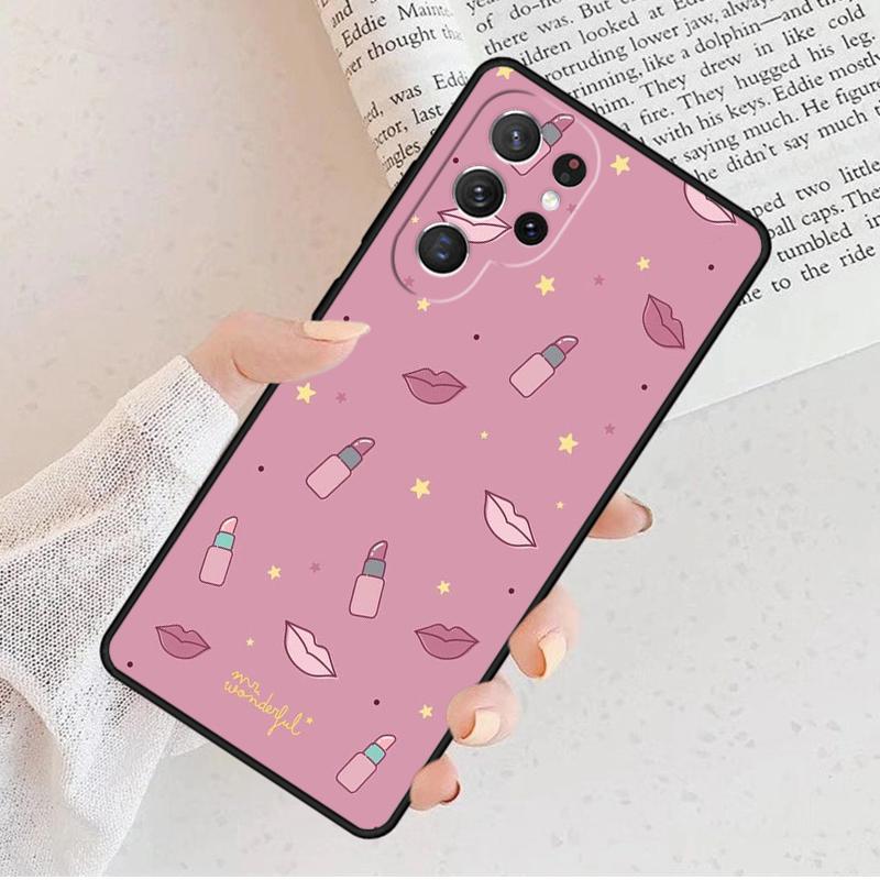 Lipstick Make Up Phone Case For Samsung Galaxy S25 S23 S30 S8 S21 S20 FE S24 S22 Note 10 20 Plus lite Ultra