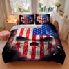 3pcs bedding set Patriotic Skull Includes 1 Comforter + 2 Pillowcases, Without Pillow Inserts, Soft Comfortable, Lightweight Breathable, Pri