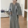 Autumn and winter knitted sweater three-piece women's new lazy casual loose sweater skirt scarf set