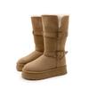 Medium tube thick-soled snow boots women's new winter velvet thickened Northeast large cotton shoes warm snow cotton boots