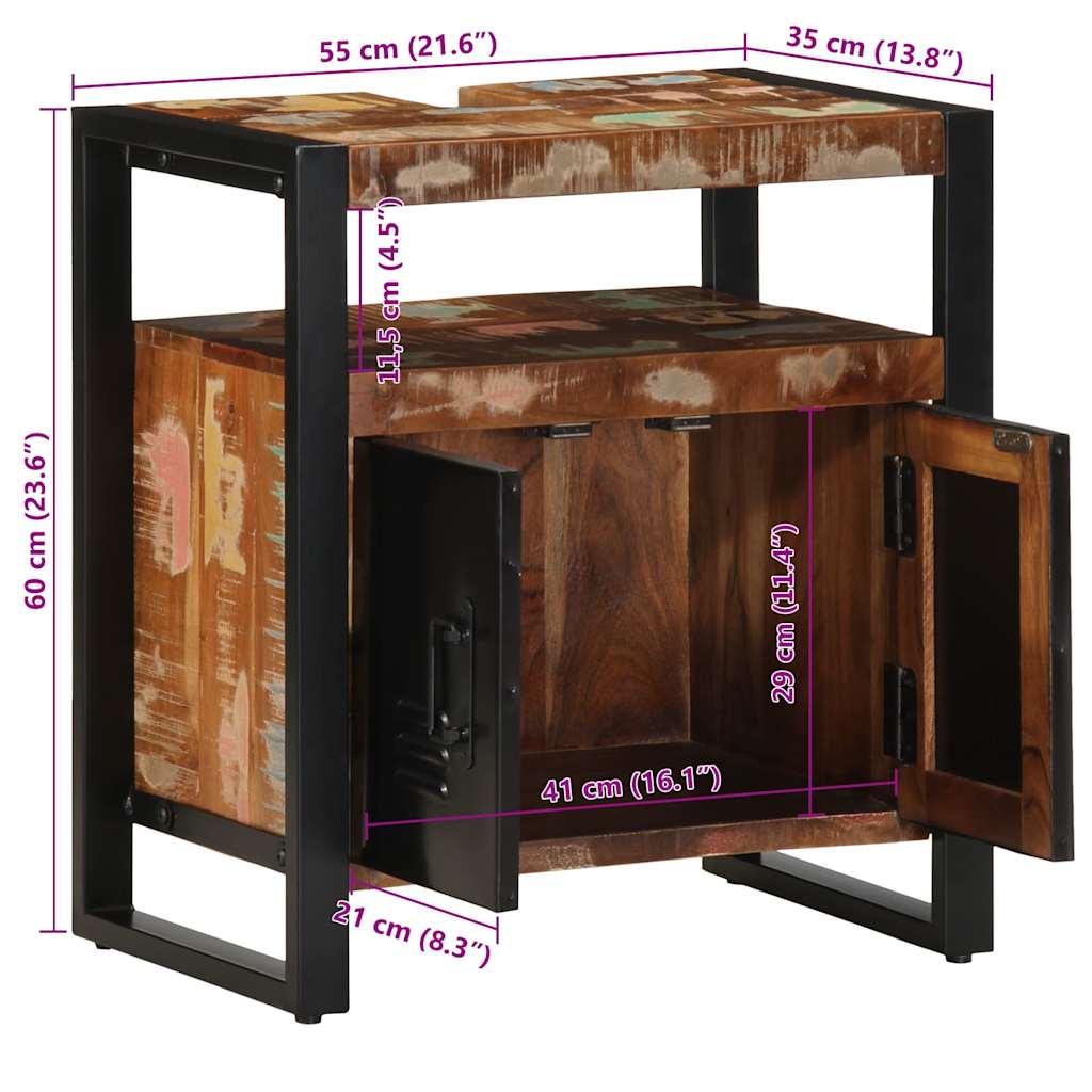 Washbasin Cabinet 55 x 35 x 60 cm Reclaimed Wood Solid Wood