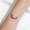 Silver Clavicle Chain Elegant Zircon Pendant Gift Whale Pendant Necklace  Jewelry