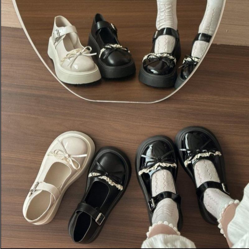 Fashion 2025Elegant Women Lolita Shoes Height Increasing  Jane Shoes Spring French Style Thick Bottomed Stilettos Platform Shoes Women