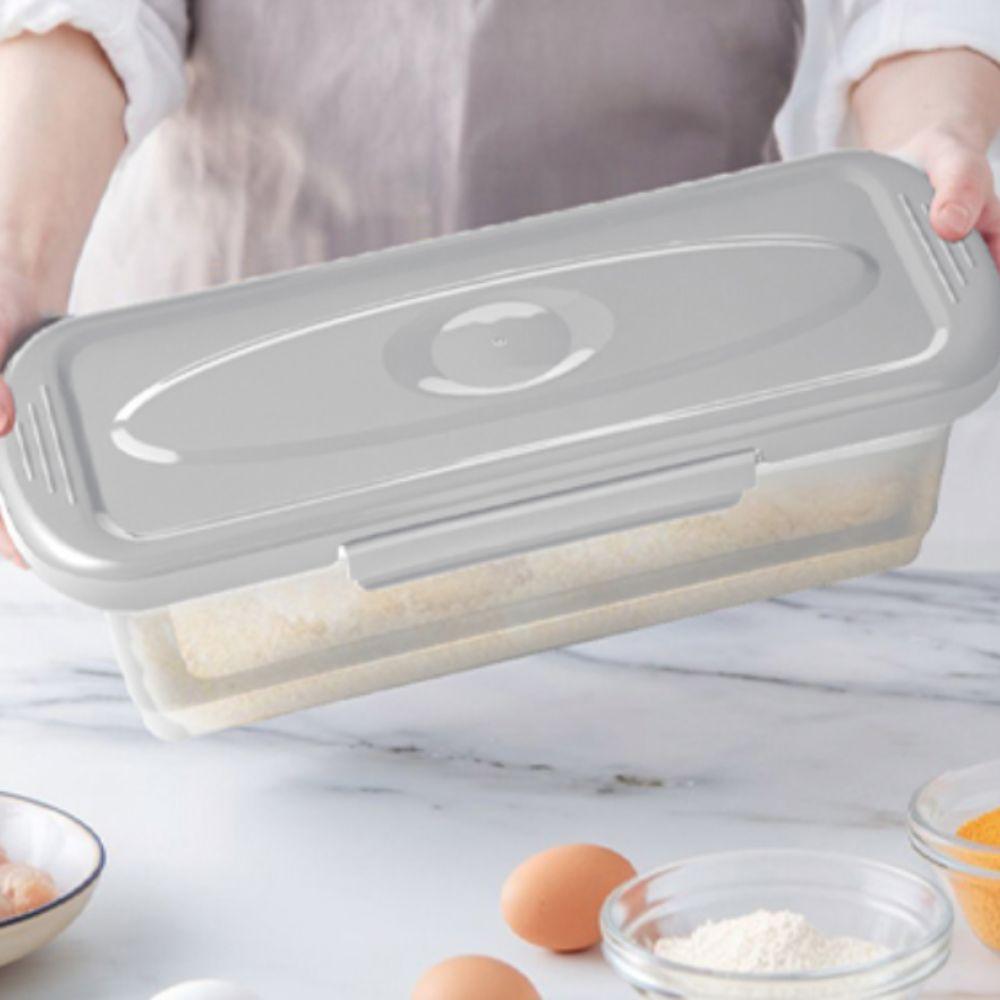 2 Piece Rectangular Fried Fish Batter Bowl Leak-proof with Sieve Tray Fish Breader Batter Bowl Large Capacity Plastic