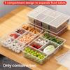 ABWR-2 Pack Divided Vegetable Trays With Lids, Compartment Refrigerator Snack Boxes, Transparent Refrigerator Storage Boxes