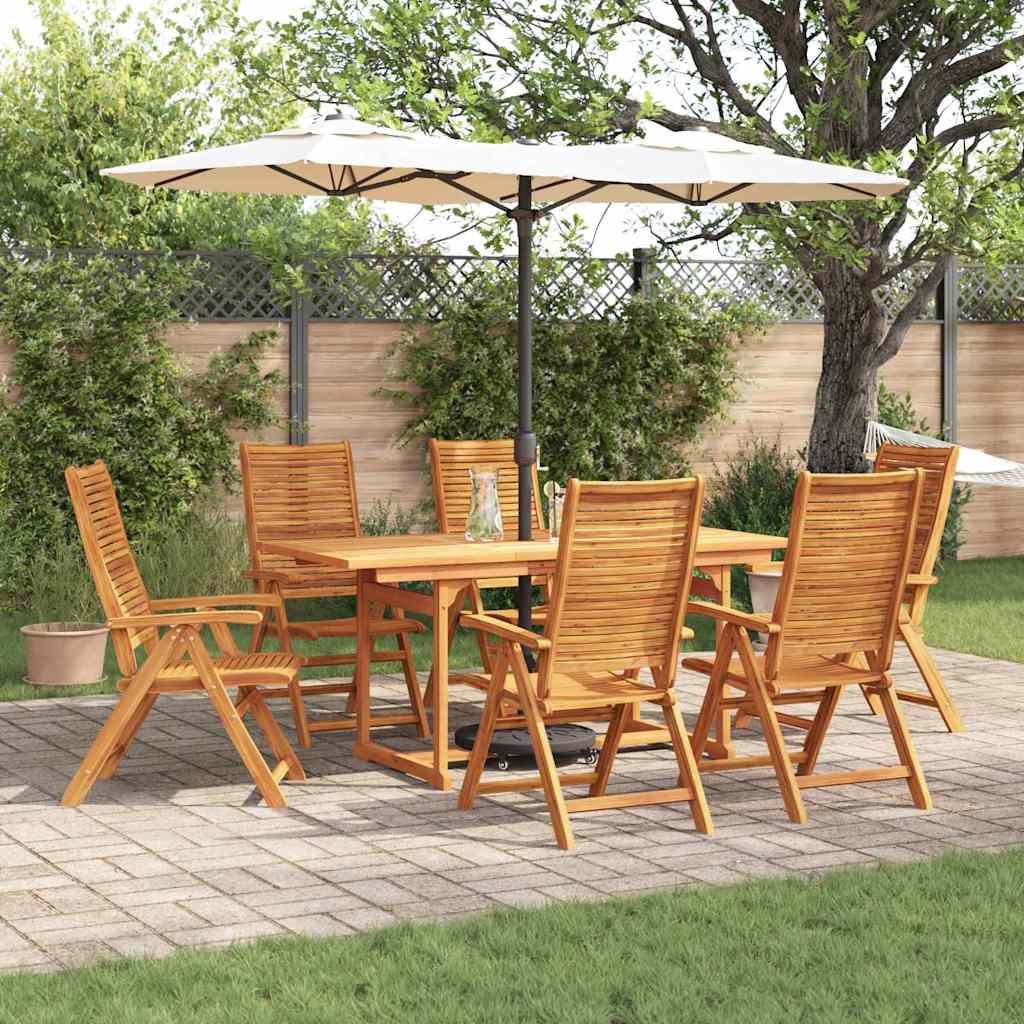 Garden Dining Set 7 pcs Brown Solid Acacia Wood
