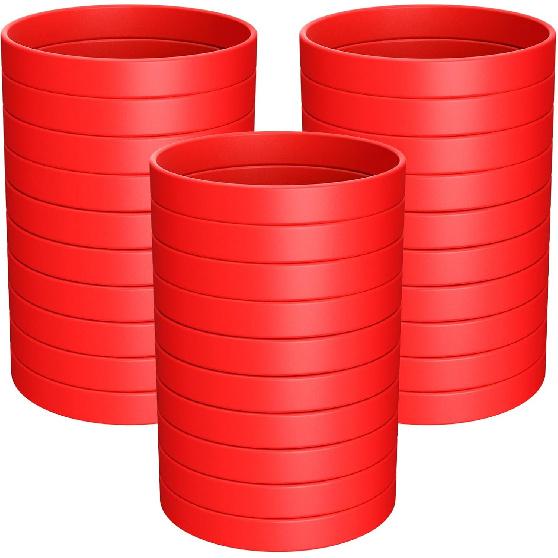 Morcheiong Colored Rubber Bracelets - 100pcs Blank Silicone Wristbands for Men Women and Teens