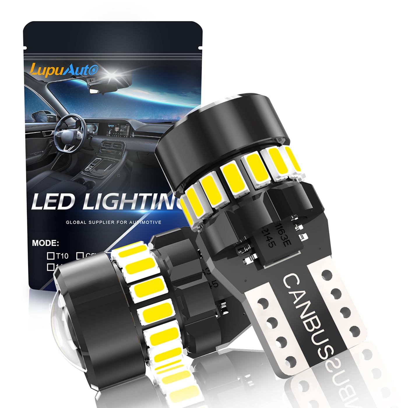 

Светодиодная лампа T10 высокой яркости, Светодиодная габаритная лампа T10, Подсветка номерного знака, Салонная лампа, 2 items чёрный