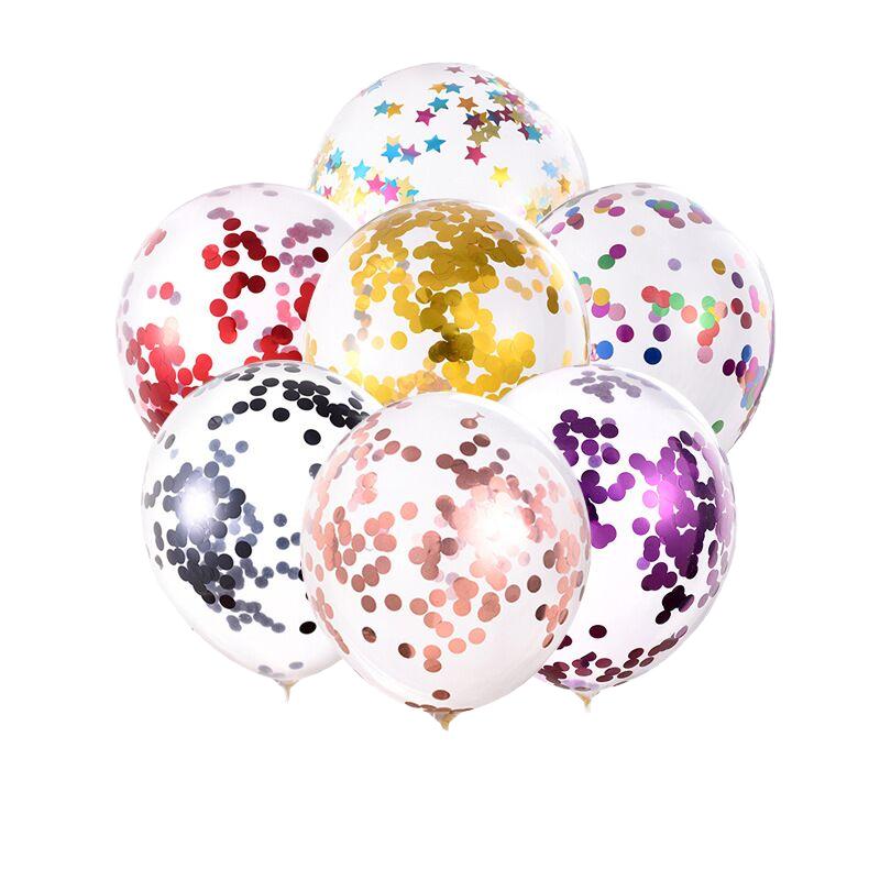 10-Inch Transparent Bright Latex Confetti Balloons Single Children's Birthday Party Decorations Colored Aluminum Foil Packaged