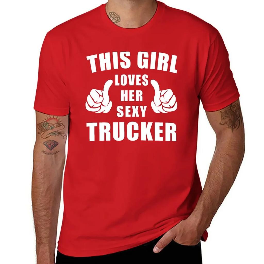 This Girl Loves Her Sexy Trucker Shirt T-Shirt graphics animal prinfor boys aesthetic clothes sweat shirts, men