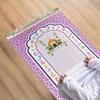 VIKAMA Children's Prayer Mat - Purple Arabic Script Family Area Prayer Rug Foldable for Indoor/Outdoor Use Muslim Prayer Mat