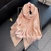 Spring Imitation Silk Scarf, Letter Warm Decoration, Sunscreen Shawl, Korean Version Of Tencel Cotton Scarf For Women