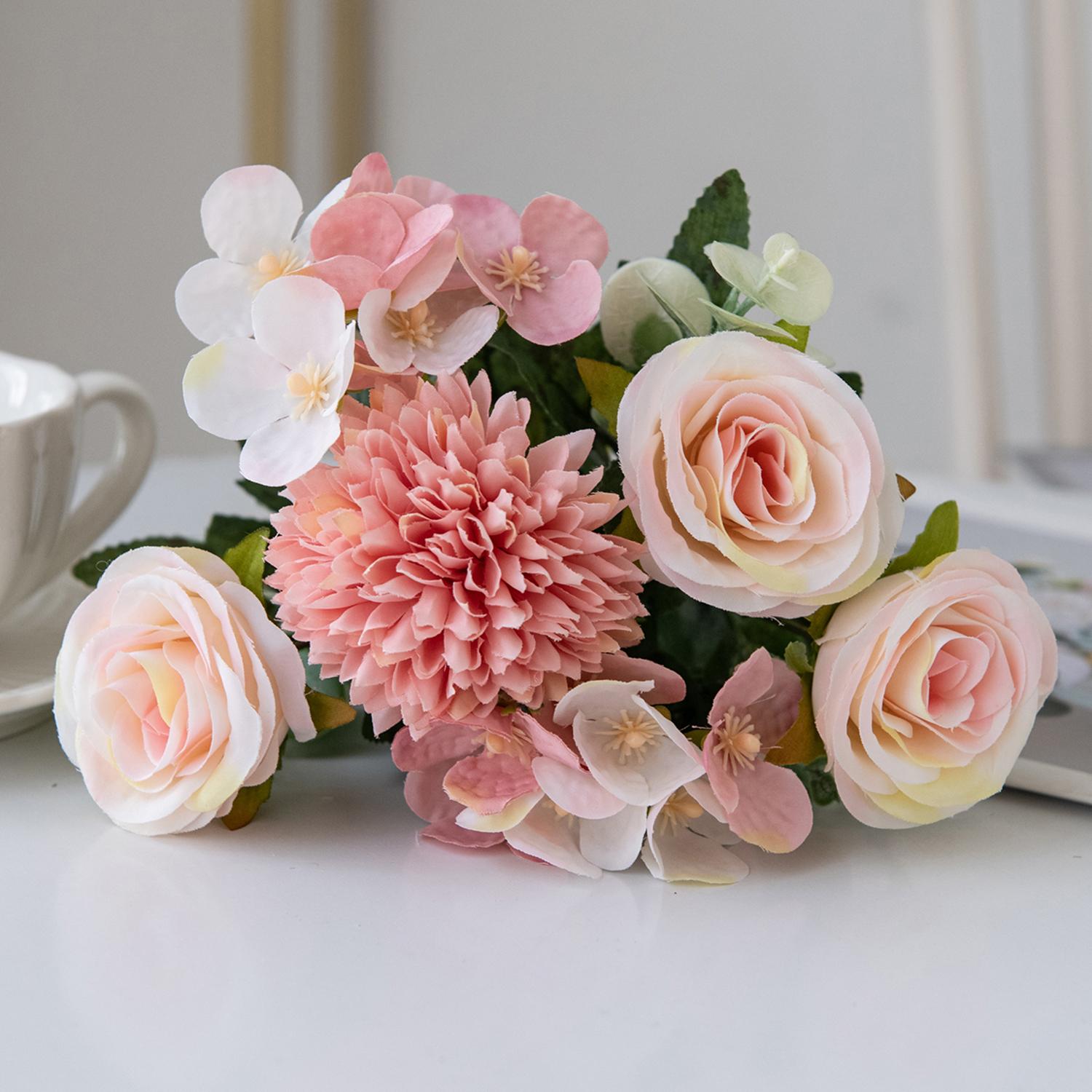 

Artificial Plastic Rose Flowers Centerpieces Fake Plants Wedding Room Home Party Gifts Handheld Arrangement Festival Diy table 1pc розовый