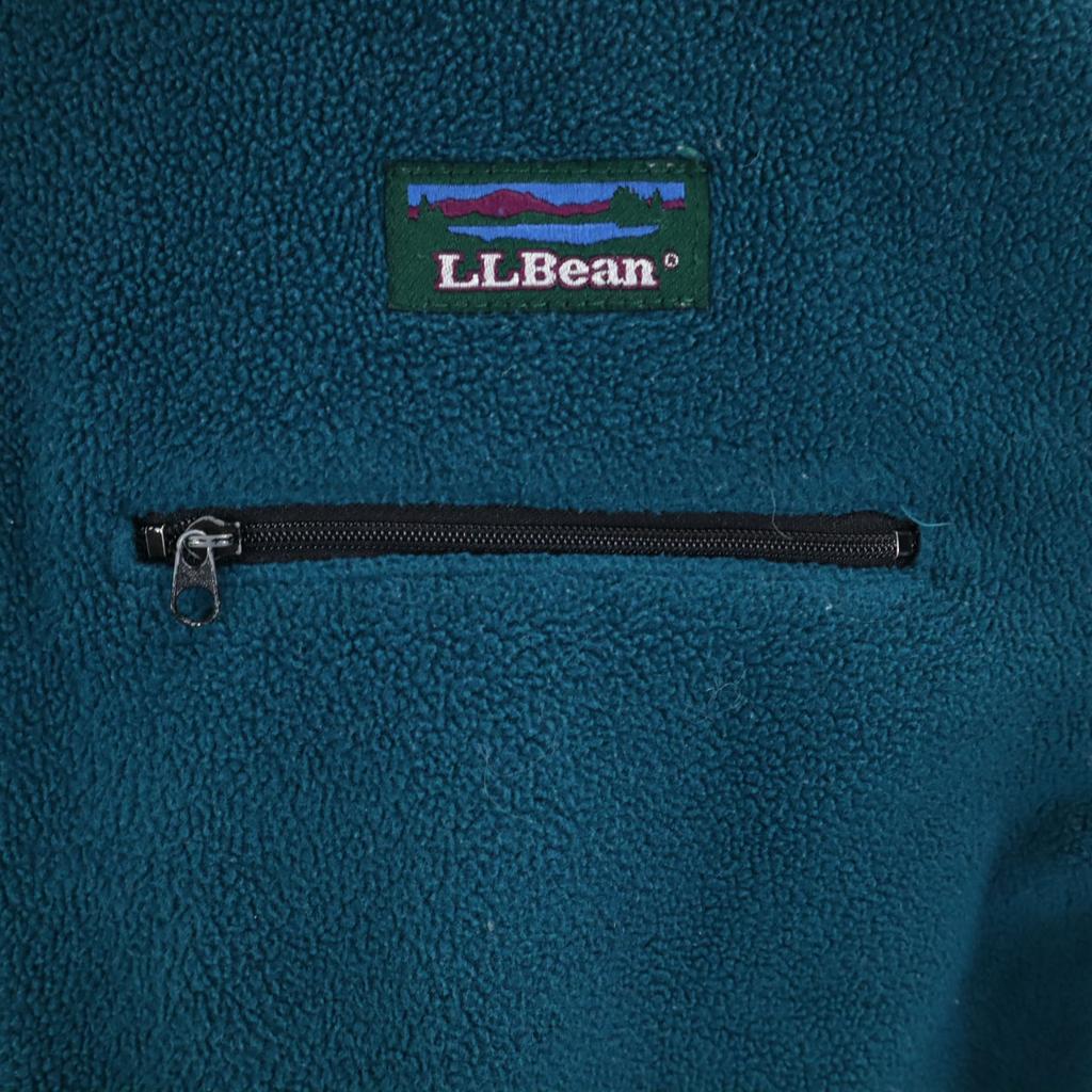 L.L.BEAN 80s Vintage Made In USA Half Zip Fleece Jacket M Blue Outdoors Men's Used