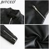 BITCED Lightweight Leather Jacket - Short-Sleeved Spring/Fall Stand-Up Collar Women's Leather Jacket