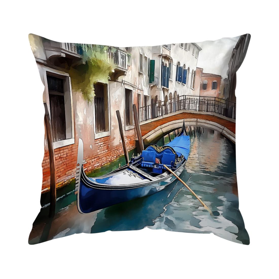 Venice Water City Cushions Pillowcase Polyester Cushion Cover Throw Pillow Sofa Decoration Pillowcover Home Car Decor 4PCS