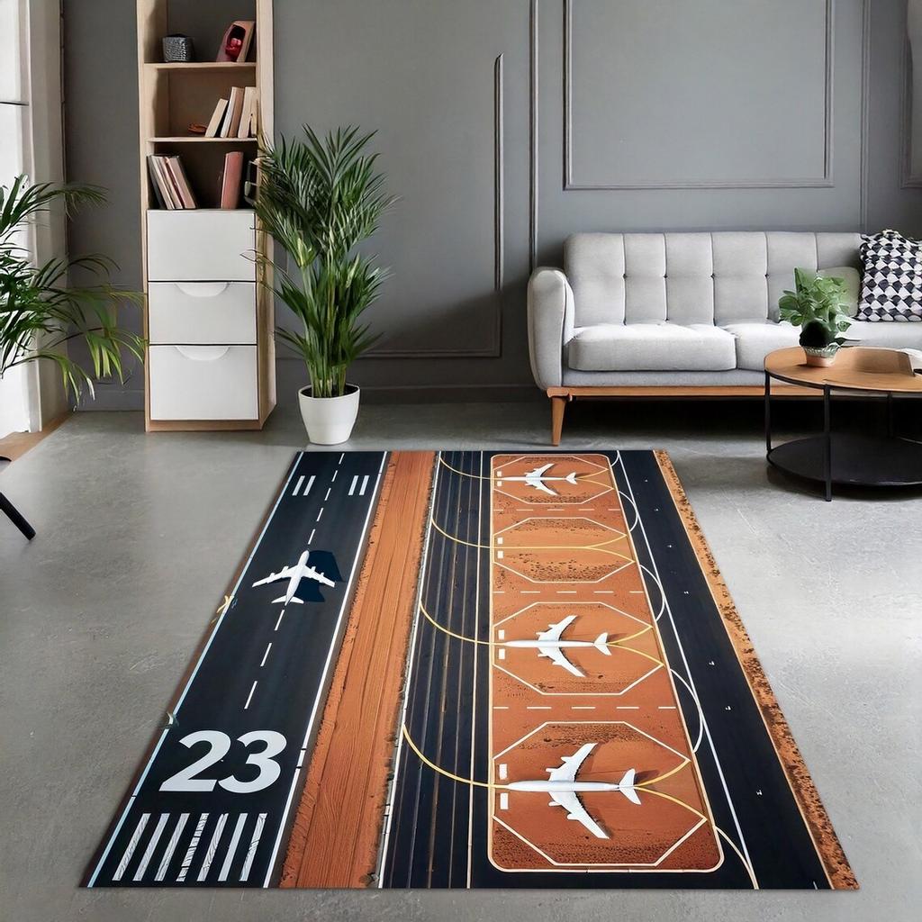 Airport Runway Large Carpet Rug for Home Living Room Bedroom Sofa Doormat Decor Kids Play Area Rug Carpet Non-slip Floor Mat