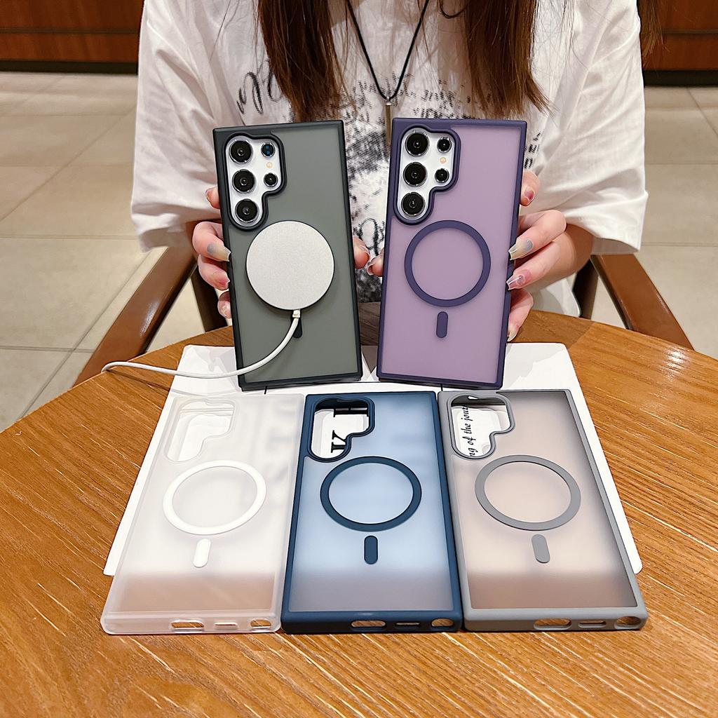 Skin-scrub Samsung S25ultra Mobile Phone Case SAMS24 Simple S22 Magnetic S23Plus Protection Case