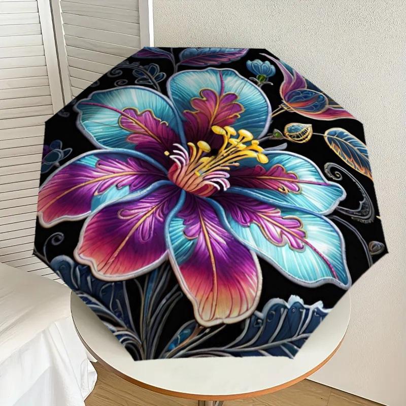 

1pc Floral Pattern Automatic Folding Umbrella - Compact 8-Rib Design,Perfect Gift for Friends & Family yy250926027