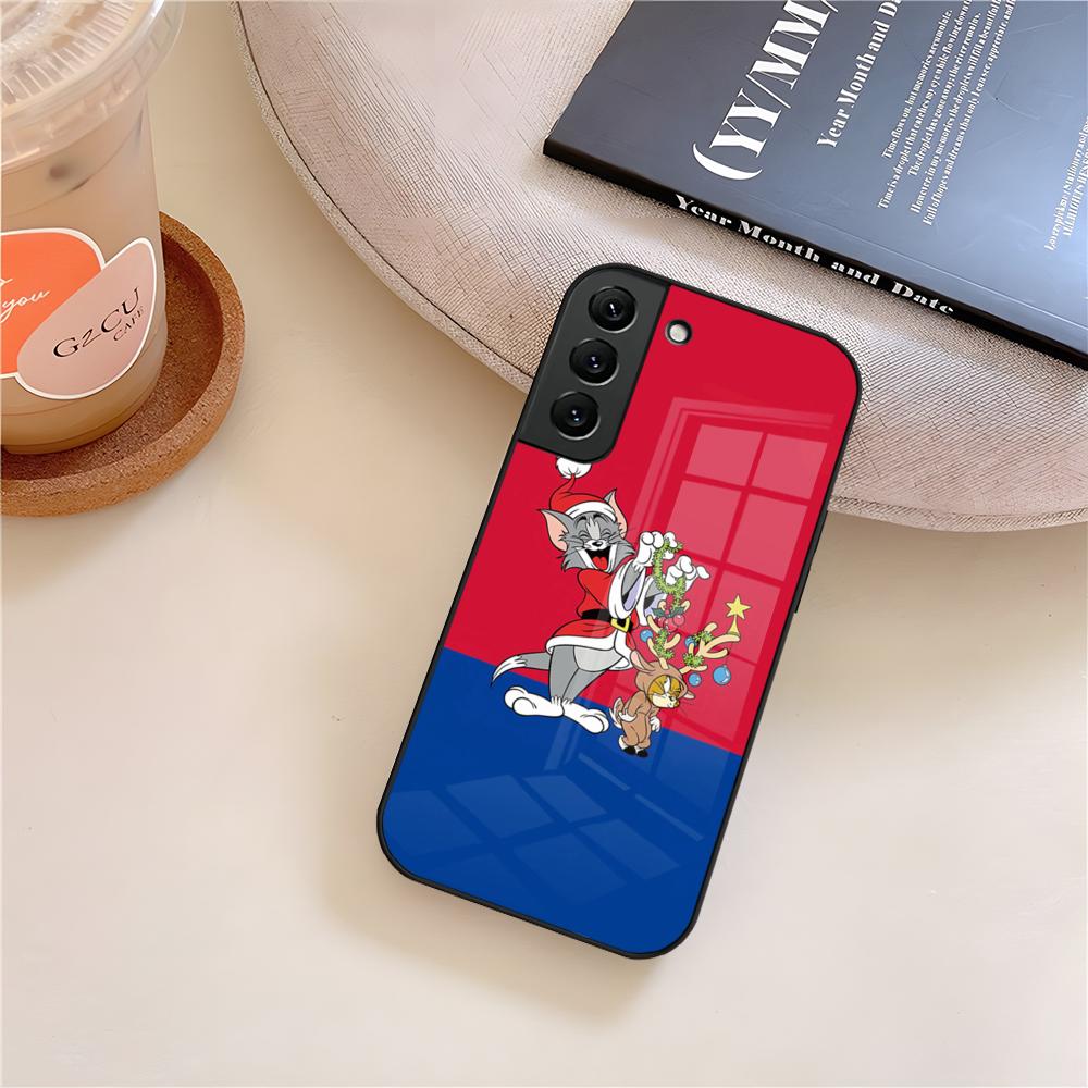 Couple J-JerryS Mouse TomS Phone Case Glass For Samsung Galaxy S20 S25 S21 S22 S24 S23 Ultra Fe Plus A54 A16 A24 A55 A53 M54 Coq