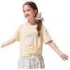 ASK JUNIOR Girls' Breathable Patch Embroidery Short Sleeve T-Shirt